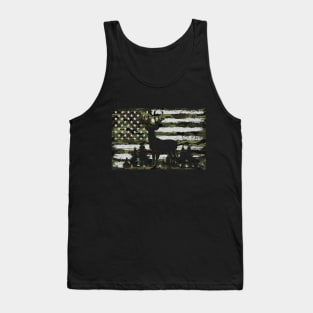 Camouflage American Flag Deer Hunting Tank Top